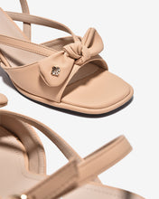 Sandal Cao Gót Zucia Quai Thắt Nơ Đính Logo-STH95-Kem Color1