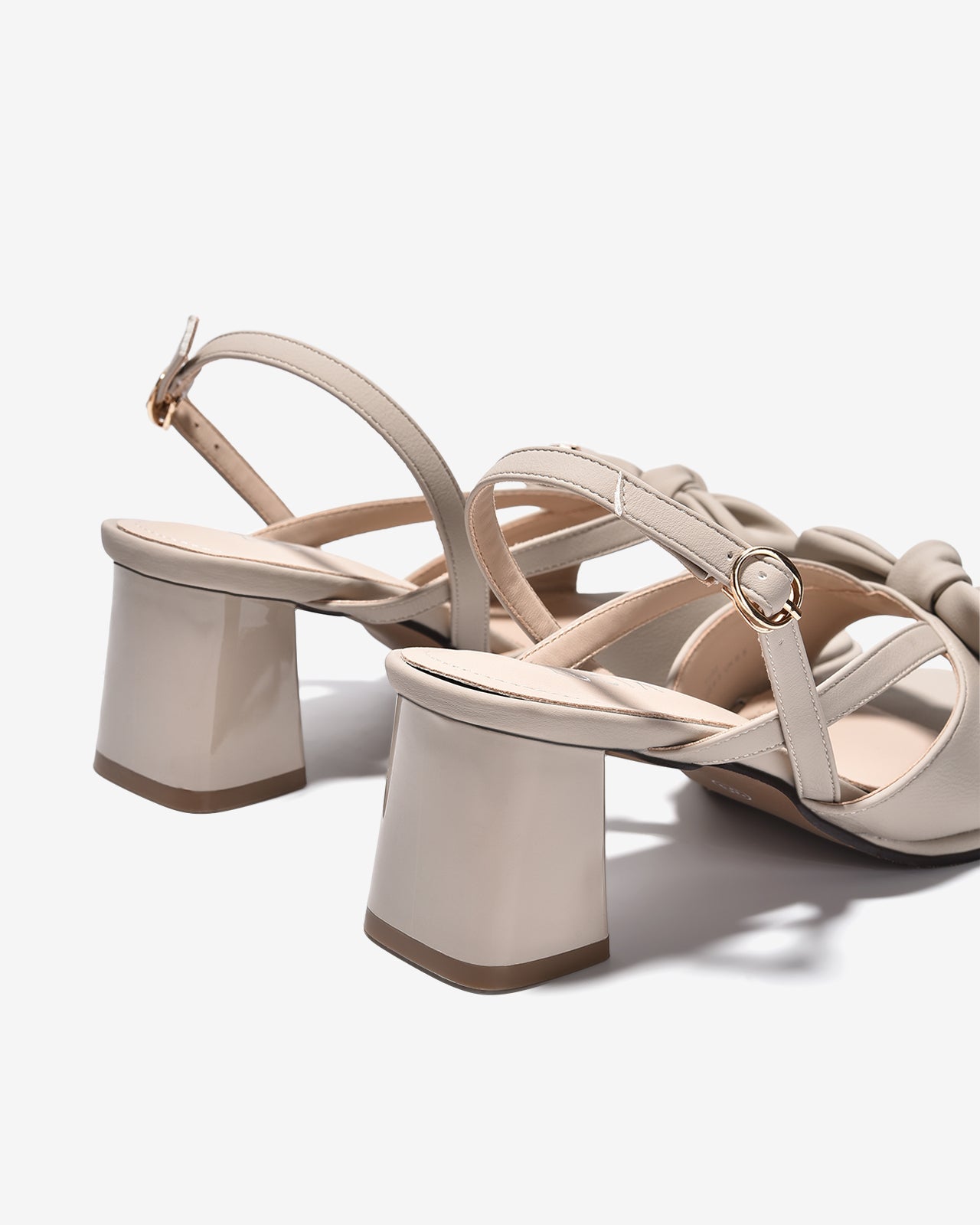 Sandal Cao Gót Zucia Quai Thắt Nơ Đính Logo-STH95-Xám Color1