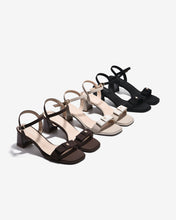 Sandal Cao Gót Zucia Nơ Ruy Băng Đính Logo-STH98-Đen Color1