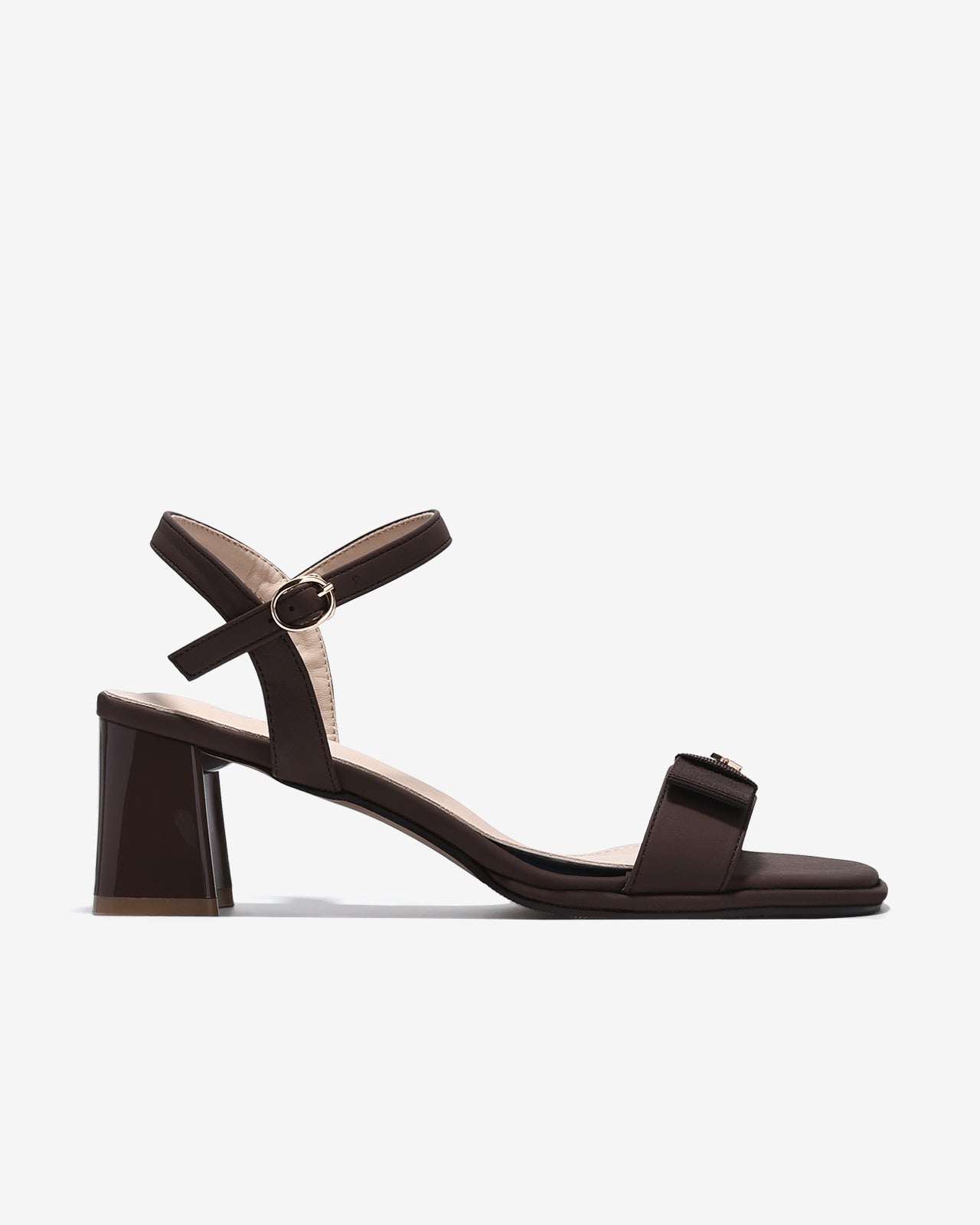 Sandal Cao Gót Zucia Nơ Ruy Băng Đính Logo-STH98Nâu Color1First