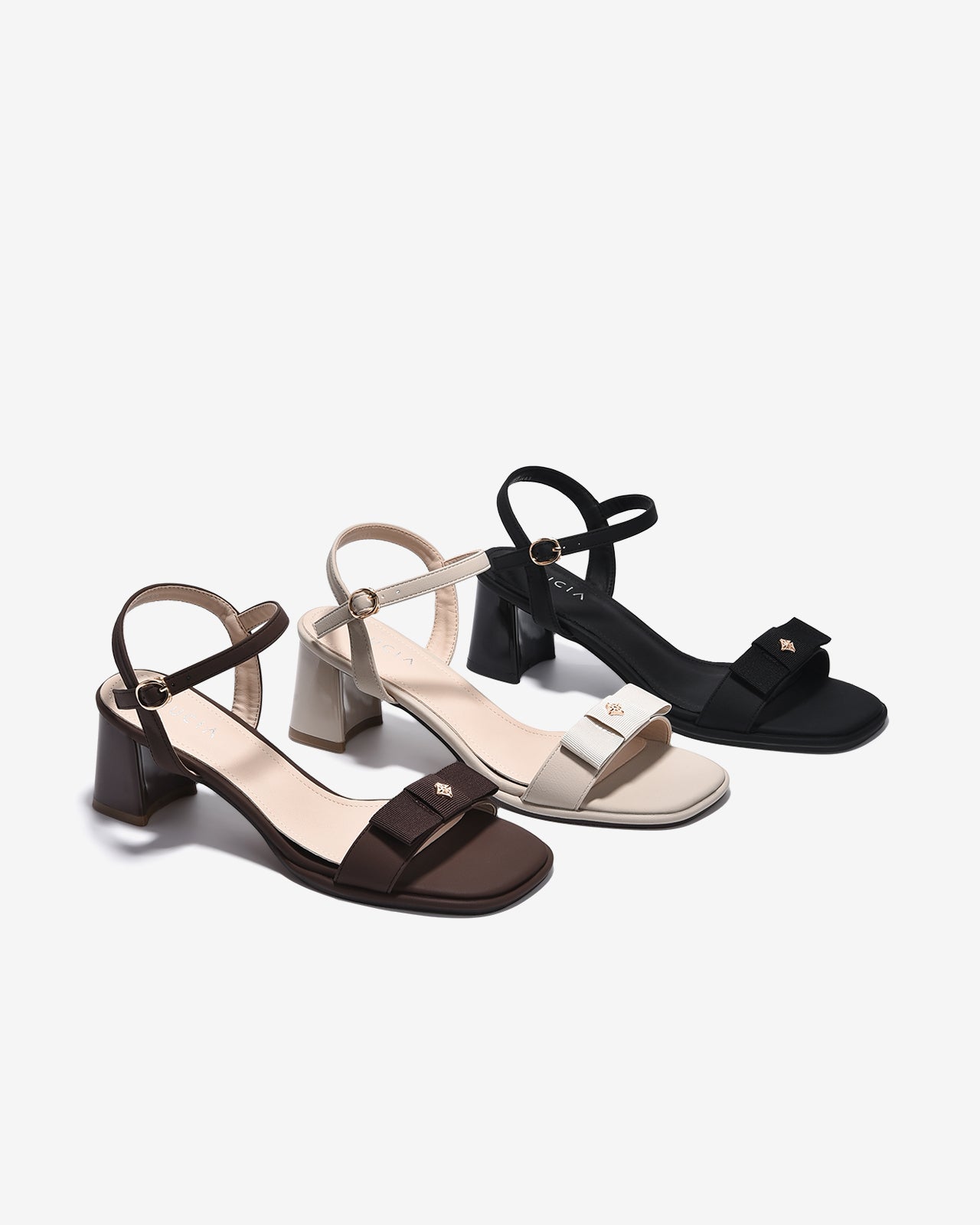 Sandal Cao Gót Zucia Nơ Ruy Băng Đính Logo-STH98Nâu Color1