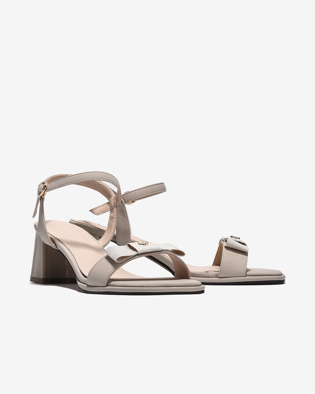 Sandal Cao Gót Zucia Nơ Ruy Băng Đính Logo-STH98-Xám Color1