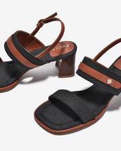 Giày Sandal Cao Gót Zucia Chất Liệu Phối-STHA6-Đen Color1