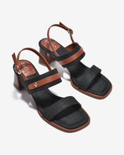 Giày Sandal Cao Gót Zucia Chất Liệu Phối-STHA6-Đen Color1