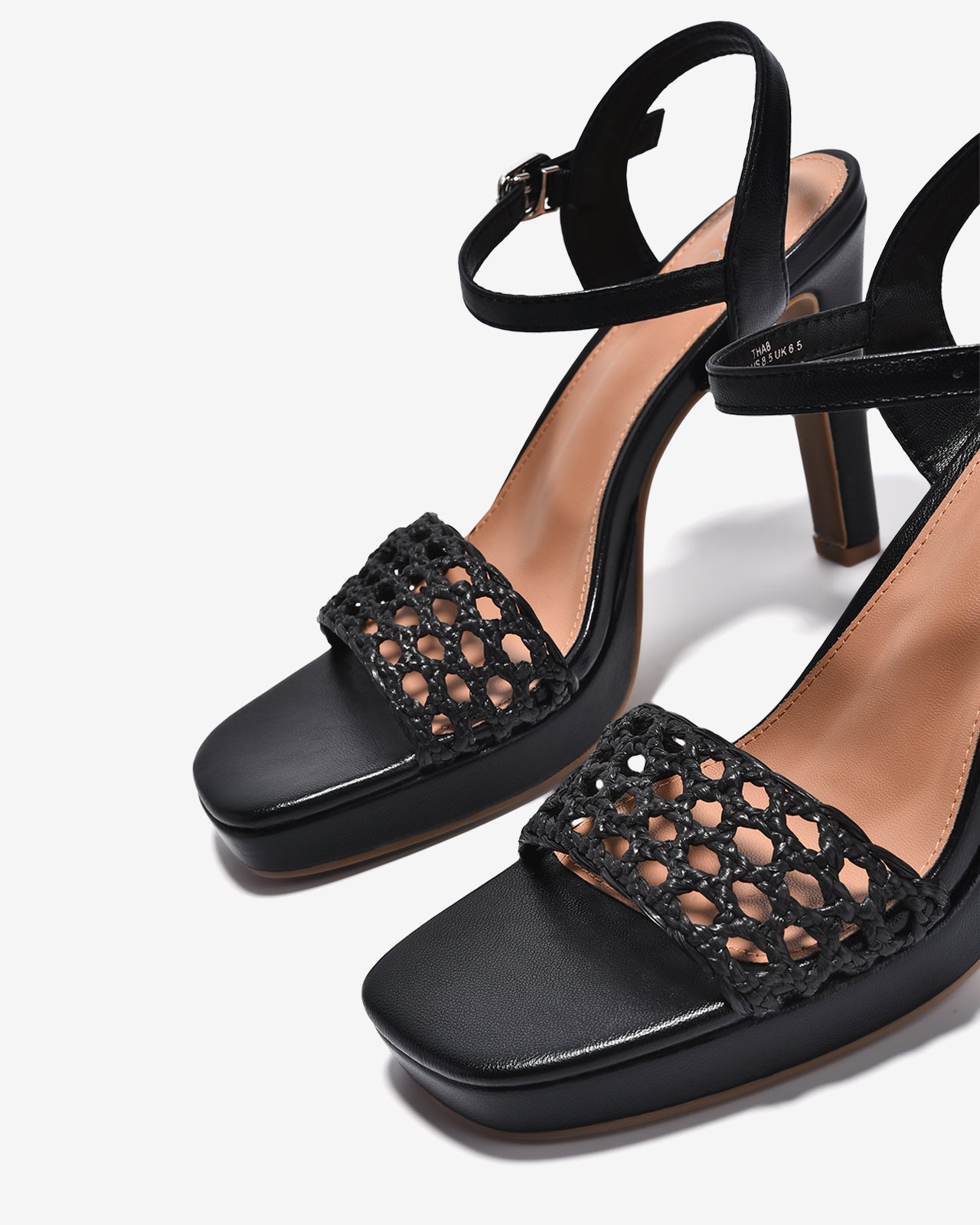 Sandal Cao Gót Zucia Platform Quai Đan Lưới-STHA8-Đen Color1