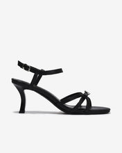 Sandal Cao Gót Zucia Quai Mảnh Đính Nơ Phối Đá-STHC1Đen Color1First