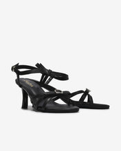 Sandal Cao Gót Zucia Quai Mảnh Đính Nơ Phối Đá-STHC1Đen Color1