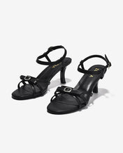 Sandal Cao Gót Zucia Quai Mảnh Đính Nơ Phối Đá-STHC1Đen Color1
