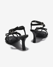 Sandal Cao Gót Zucia Quai Mảnh Đính Nơ Phối Đá-STHC1Đen Color1