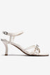 Sandal Cao Gót Zucia Quai Mảnh Đính Nơ Phối Đá-STHC1Kem Color1First