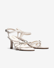 Sandal Cao Gót Zucia Quai Mảnh Đính Nơ Phối Đá-STHC1Kem Color1