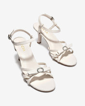 Sandal Cao Gót Zucia Quai Mảnh Đính Nơ Phối Đá-STHC1Kem Color1