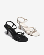Sandal Cao Gót Zucia Quai Mảnh Đính Nơ Phối Đá-STHC1Kem Color1