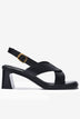 Giày Sandal Cao Gót Zuciani Mũi Vuông Quai Chữ X-SCL01Đen Color1First