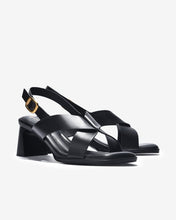 Giày Sandal Cao Gót Zuciani Mũi Vuông Quai Chữ X-SCL01Đen Color1