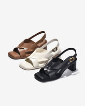 Giày Sandal Cao Gót Zuciani Mũi Vuông Quai Chữ X-SCL01Đen Color1