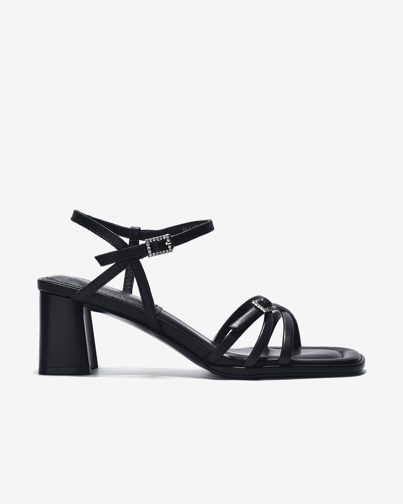 Giày Sandal Cao Gót Zuciani Phong Cách Ankle Strap-SCL02Đen Color1First