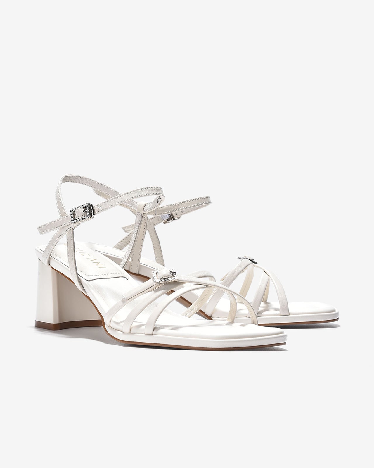 Giày Sandal Cao Gót Zuciani Phong Cách Ankle Strap-SCL02Trắng Color1