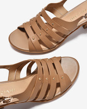 Giày Sandal Cao Gót Zuciani Quai Ngang Phối Kim Loại-SCM14Nâu Color1