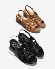 Giày Sandal Cao Gót Zuciani Quai Ngang Phối Kim Loại-SCM14Nâu Color1
