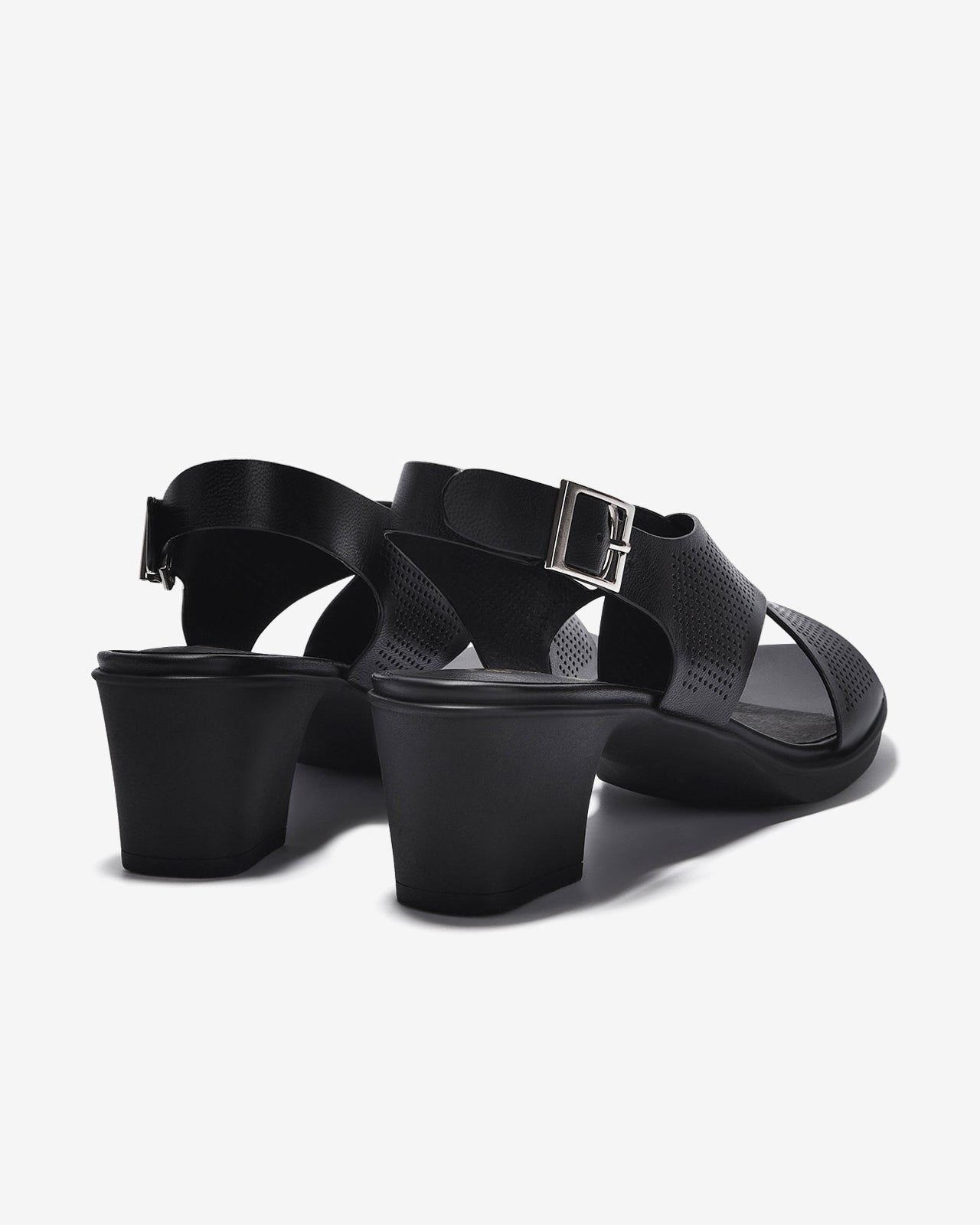 Giày Sandal Cao Gót Zuciani Đế Trụ Quai Chéo-SCM17-Đen Color1