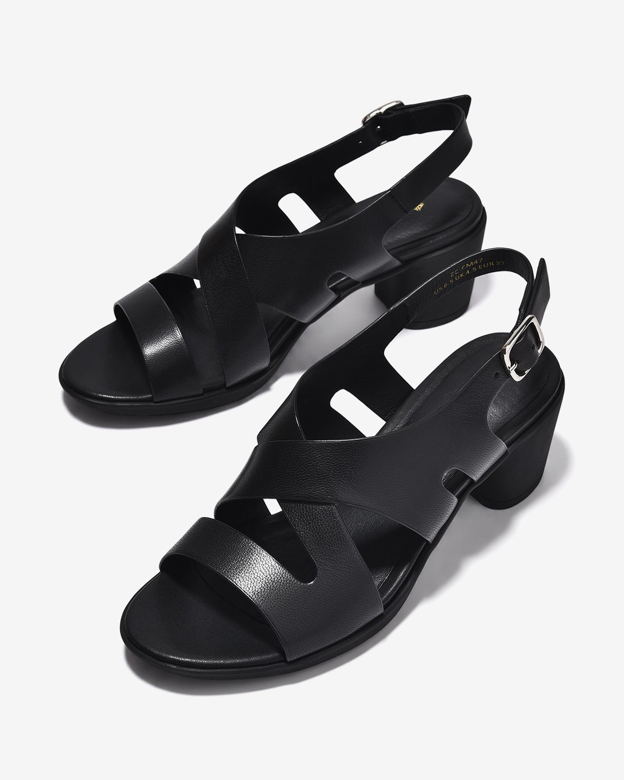 Sandal Cao Gót Nữ 6cm Zuciani Quai Đan Gót Vuông-SCM47Đen Color1