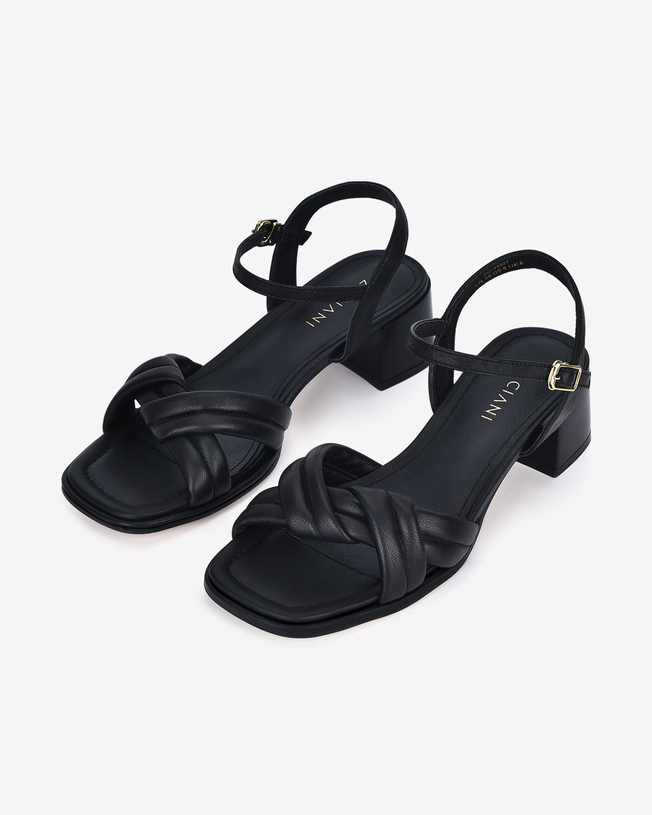 Giày Sandal Cao Gót Zuciani Quai Xoắn-SYM07-Đen Color1