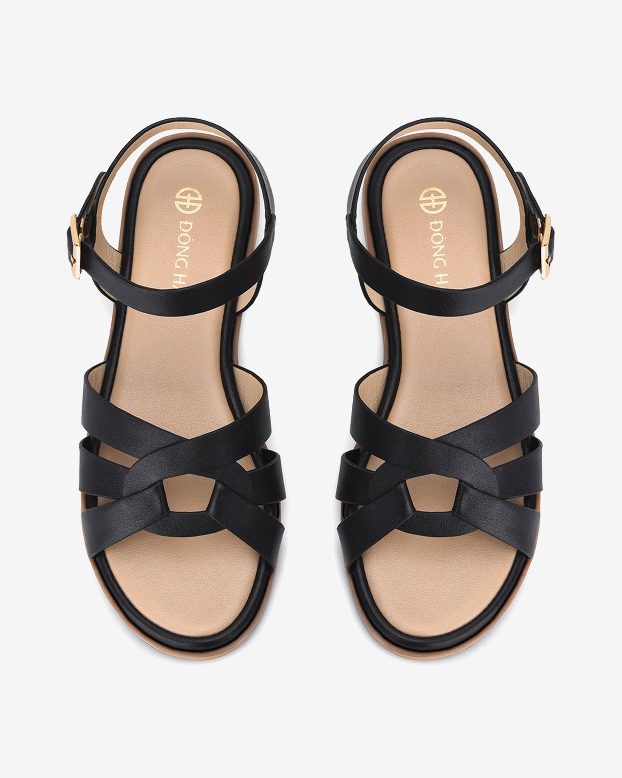 Sandals Nữ Ankle-Strap Quai Thắt Nút-S32A8Đen Color1