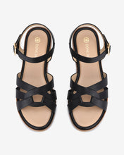 Sandals Nữ Ankle-Strap Quai Thắt Nút-S32A8Đen Color1