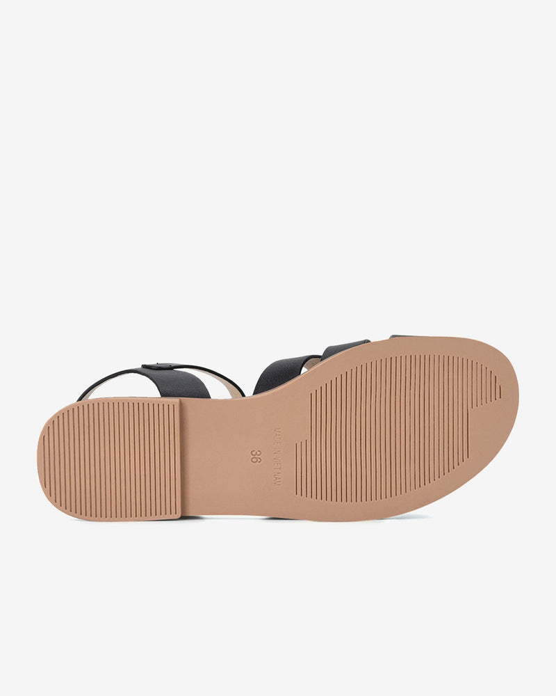 Sandals Nữ Ankle-Strap Quai Thắt Nút-S32A8Đen Color1