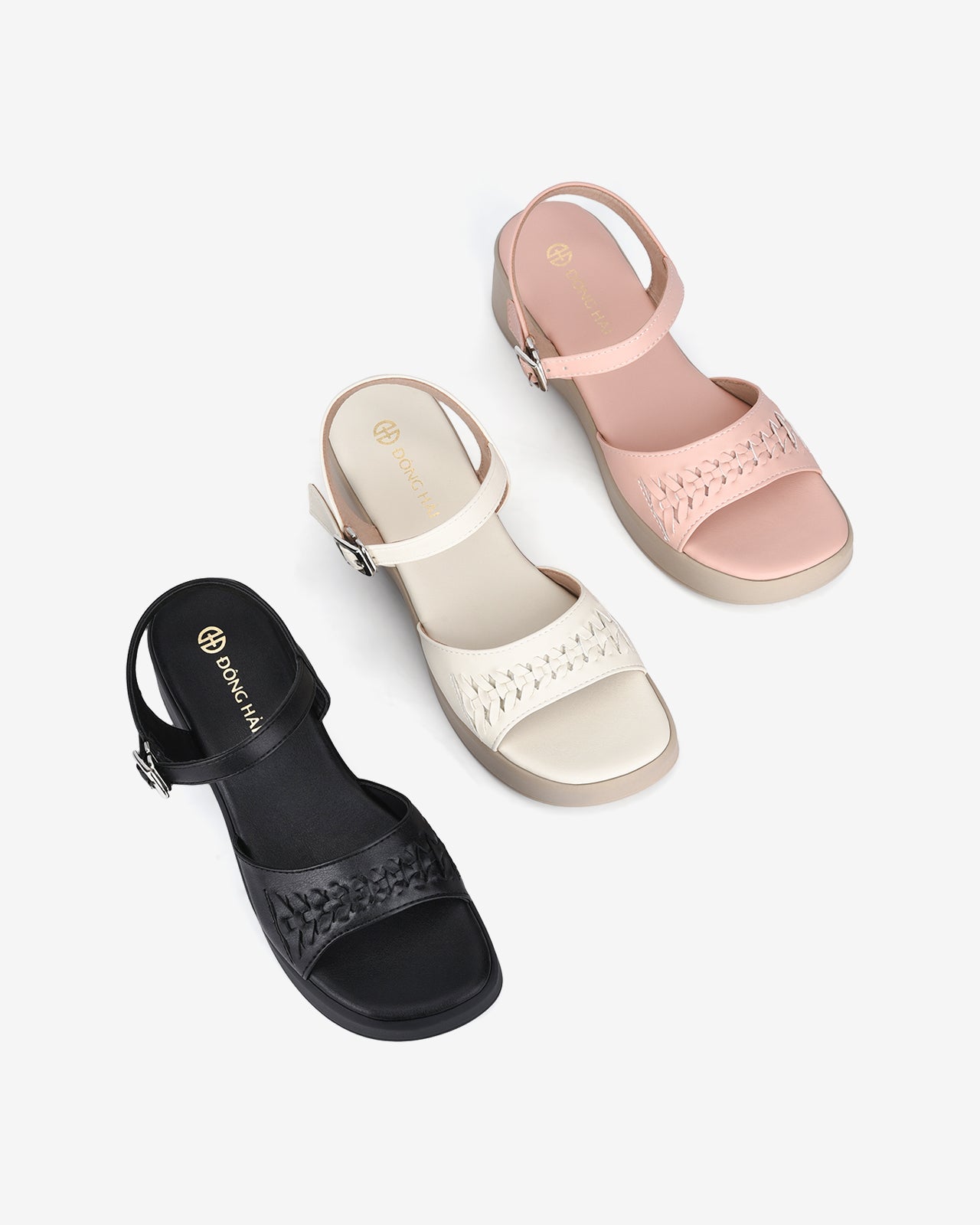 Giày Sandal Đông Hải Quai Họa Tiết Cách Điệu-S32D9Hồng Color2