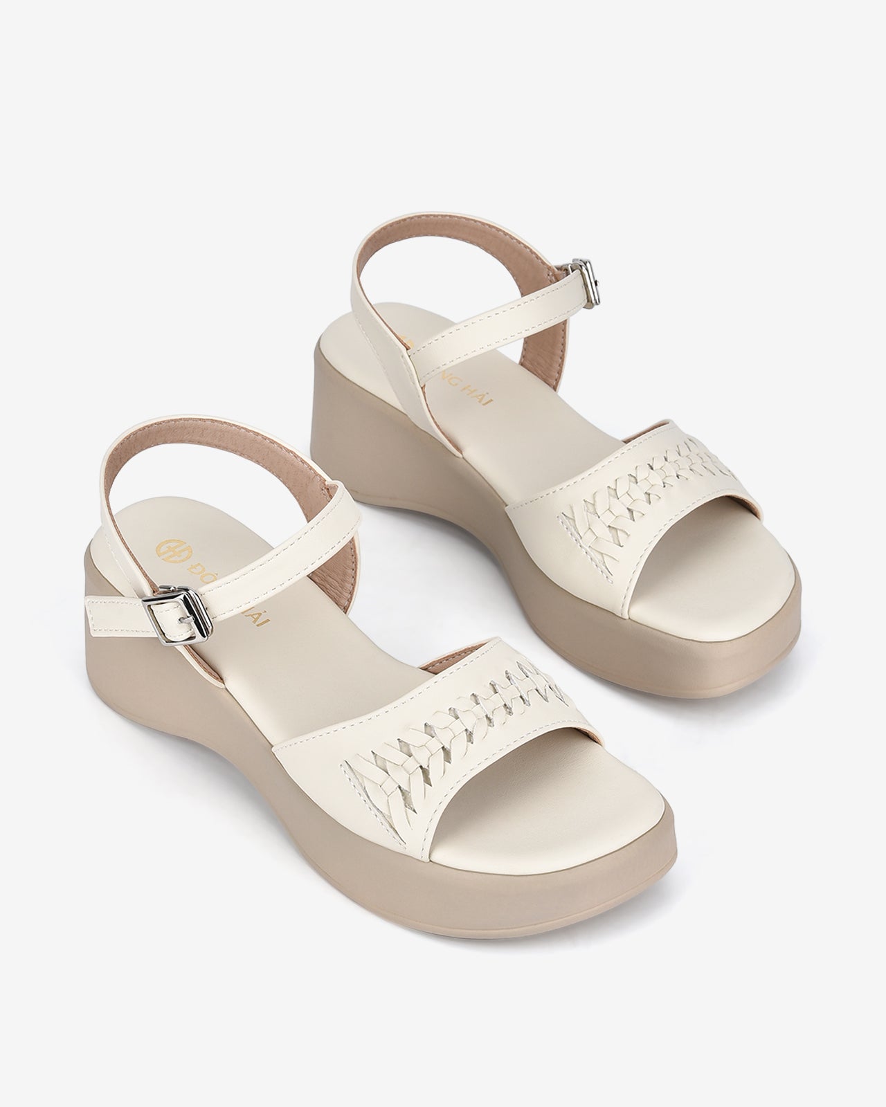 Giày Sandal Đông Hải Quai Họa Tiết Cách Điệu-S32D9Kem Color2