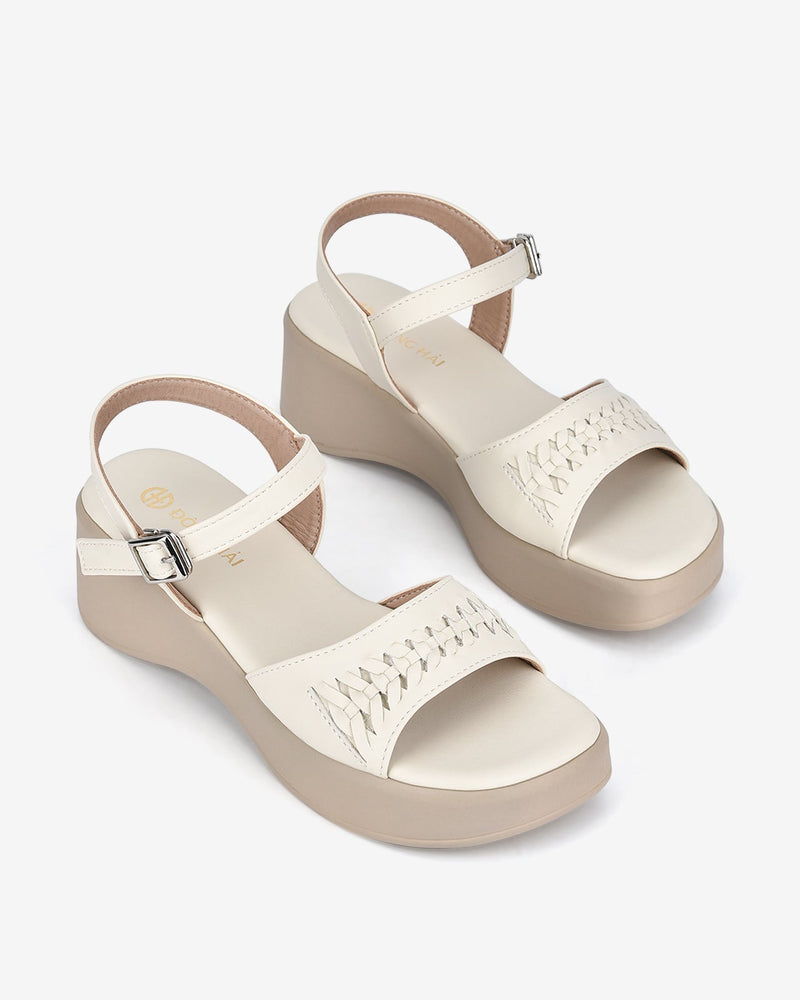 Giày Sandal Đông Hải Quai Họa Tiết Cách Điệu-S32D9Kem Color3
