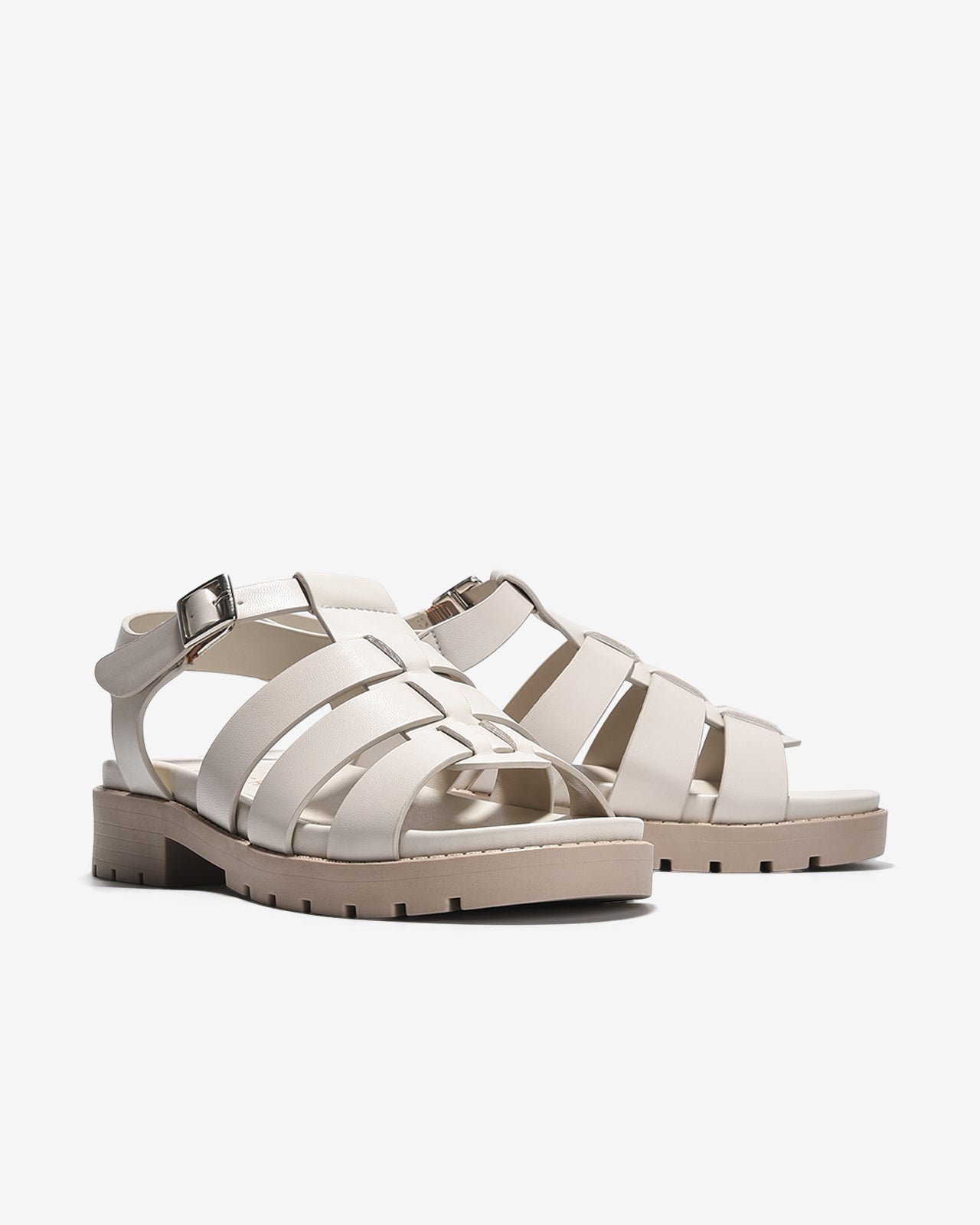 Giày Sandal Đông Hải Quai Song Song Cách Điệu-S32F9Kem Color1