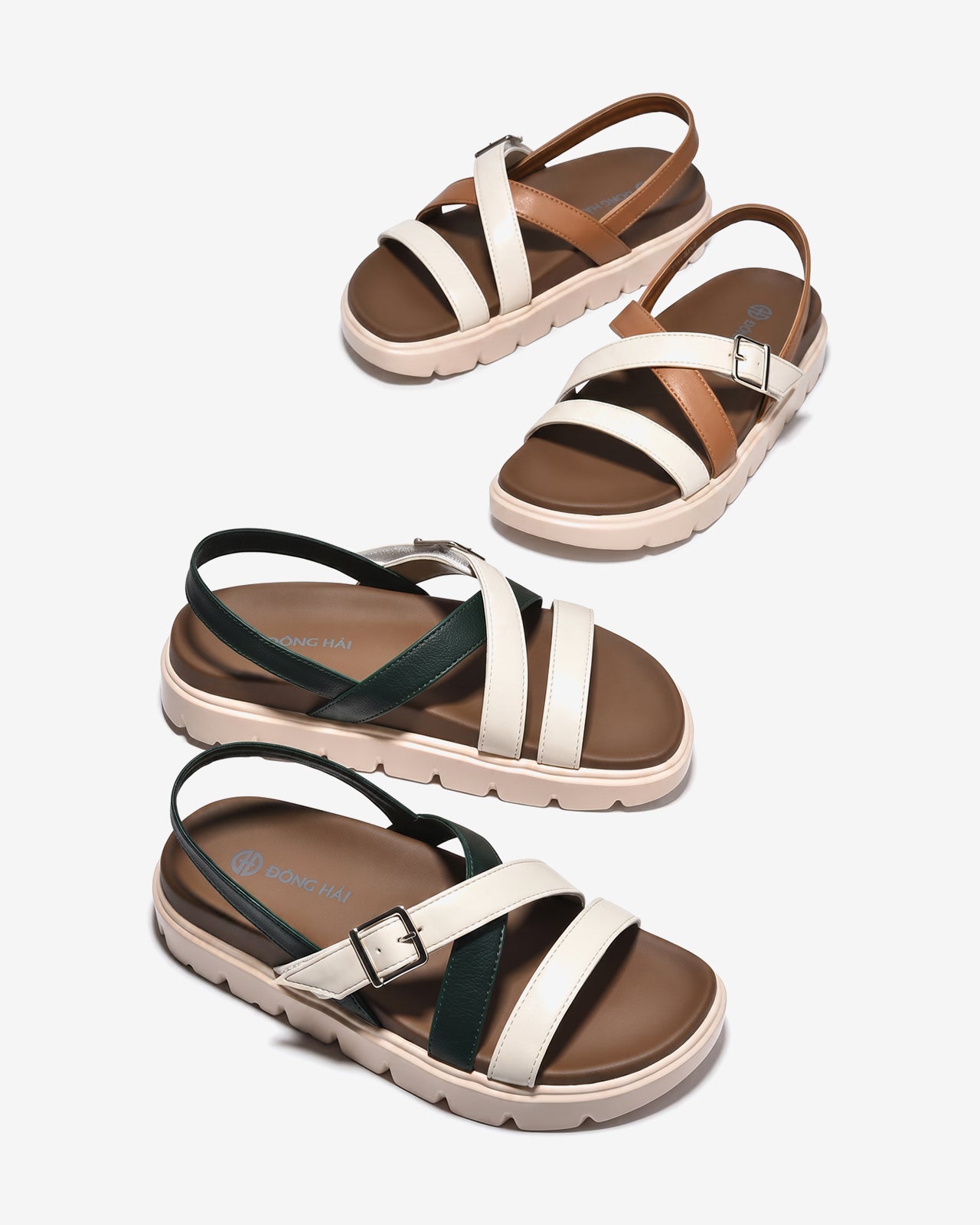 Giày Sandal Nữ Đông Hải Quai Phối Màu-S32J2Bò Color1