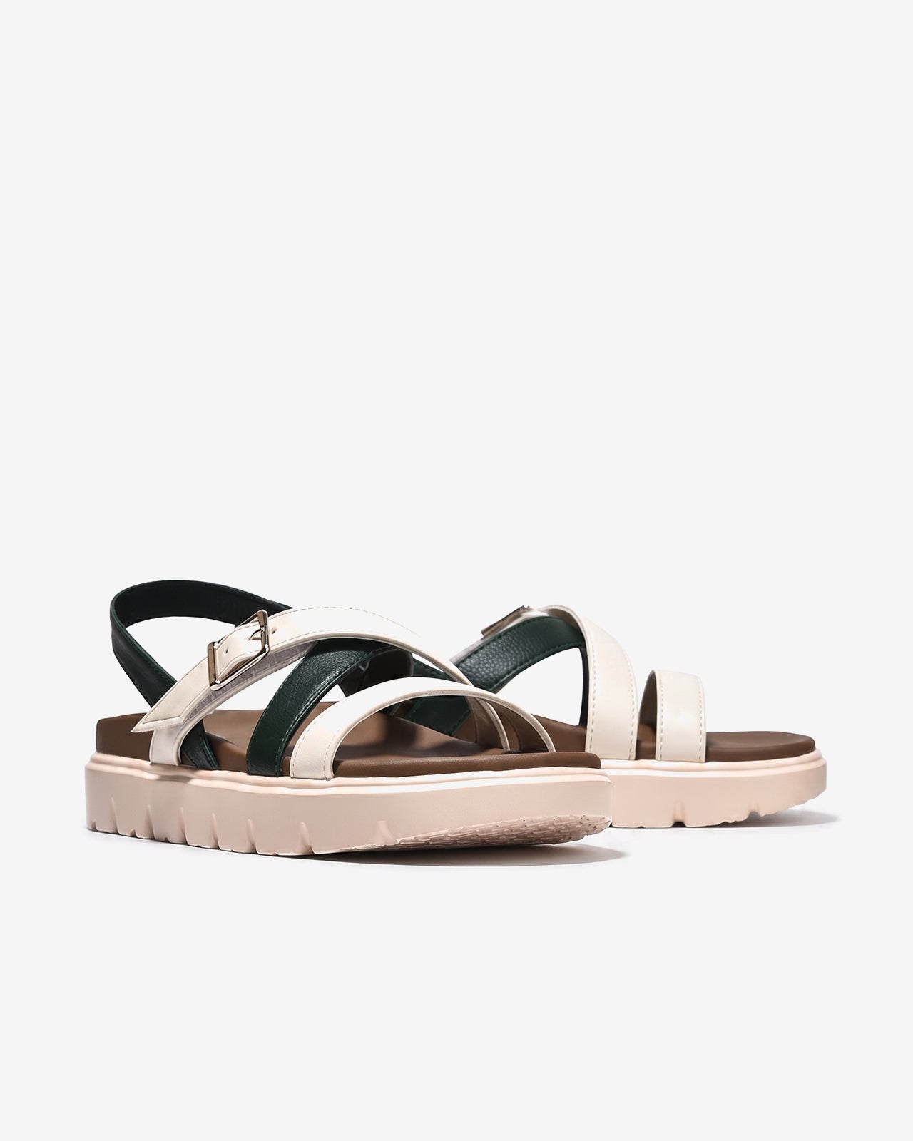 Giày Sandal Nữ Đông Hải Quai Phối Màu-S32J2Xanh Lá Color1