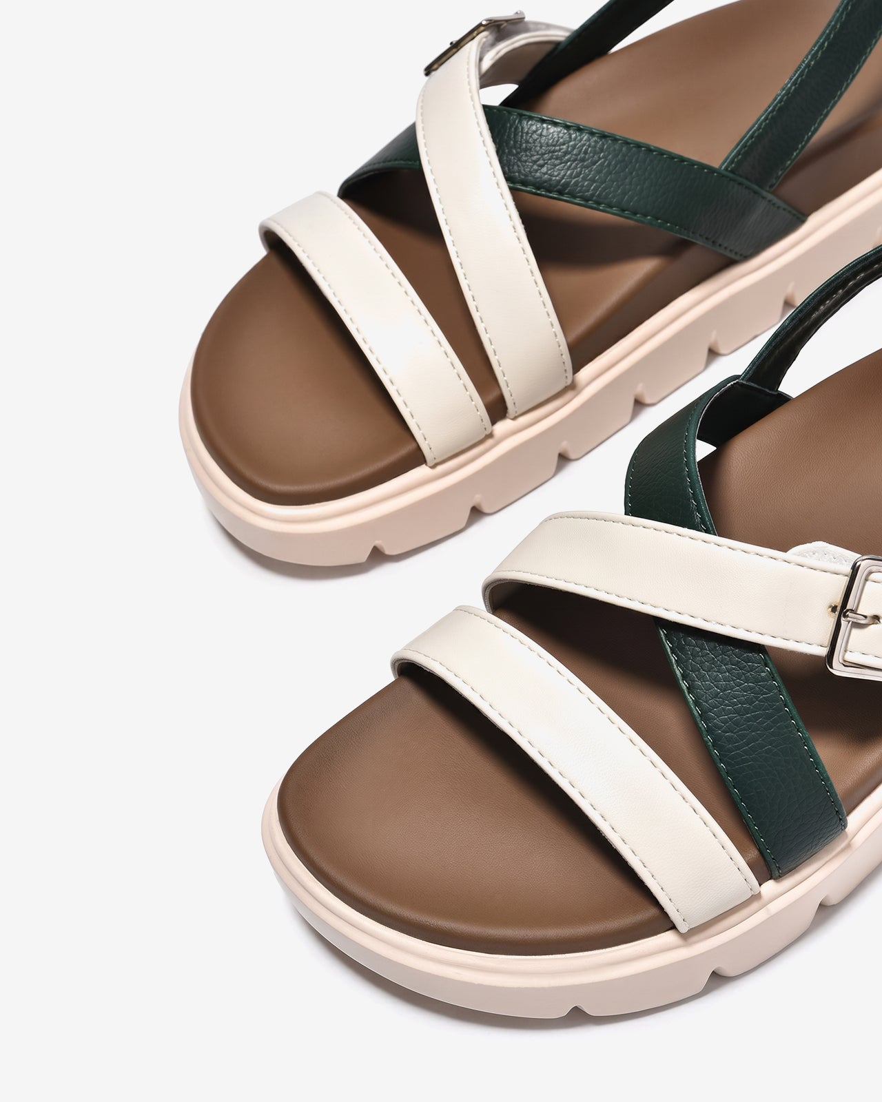 Giày Sandal Nữ Đông Hải Quai Phối Màu-S32J2Xanh Lá Color1