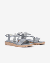 Giày Sandals Nữ Đông Hải Quai Ngang Da Dập Vân-S7428Xám Color1