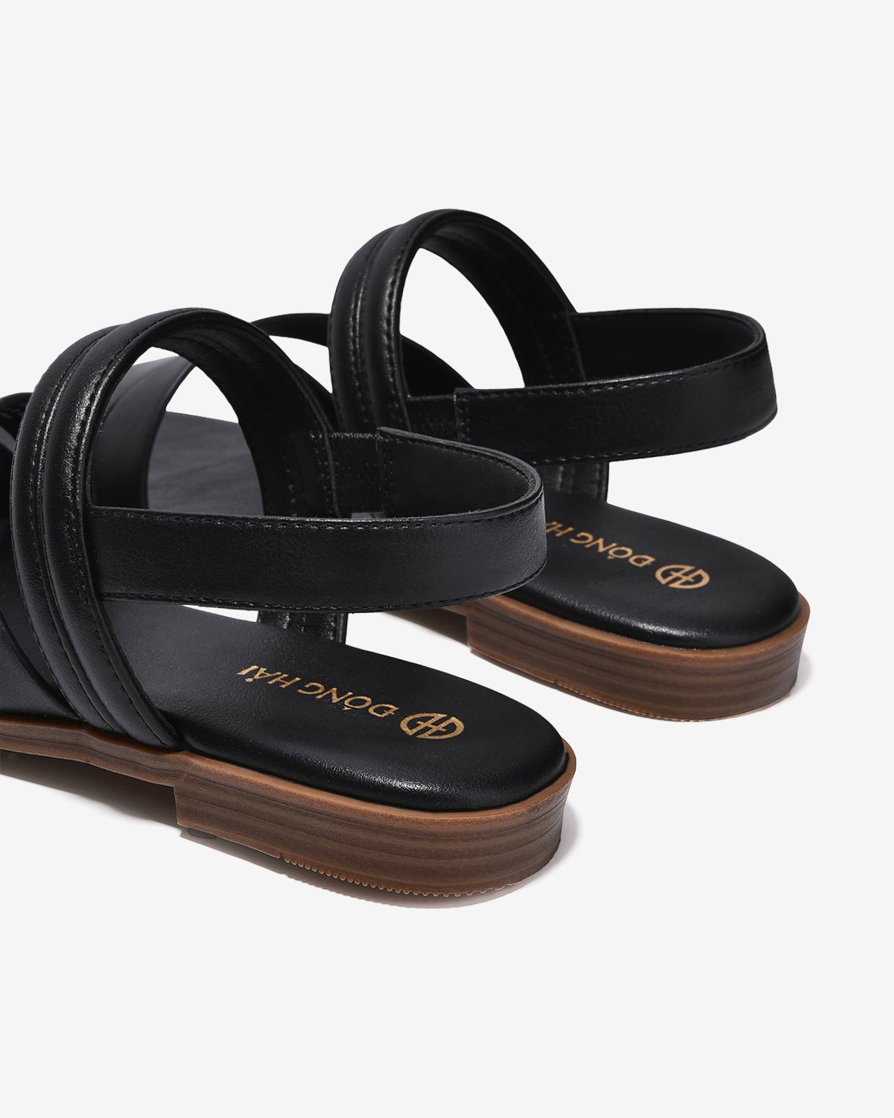 Giày Sandal Nữ Đông Hải Quai Bảng Vừa Đính Logo-S7733-Đen Color1