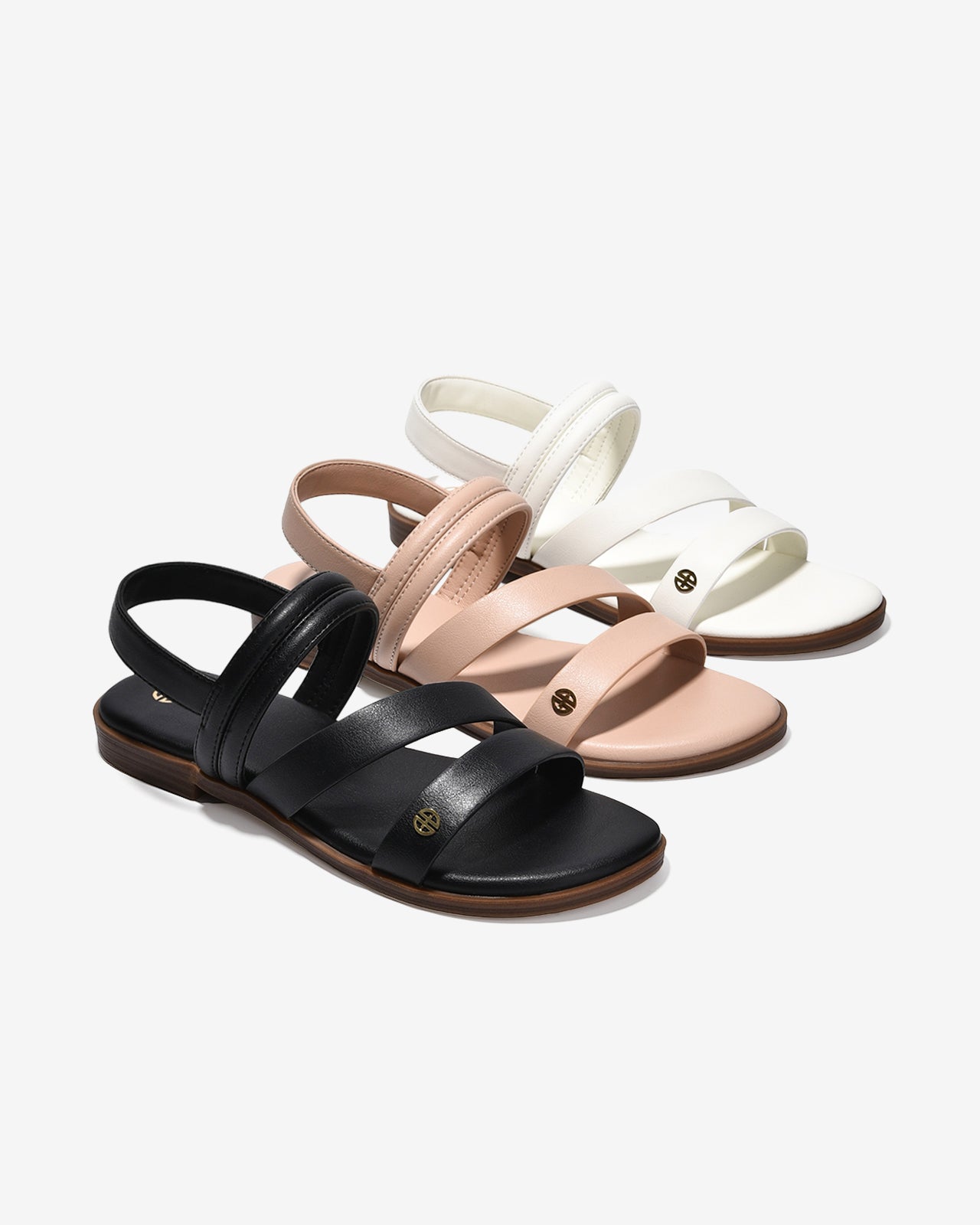 Giày Sandal Nữ Đông Hải Quai Bảng Vừa Đính Logo-S7733-Đen Color1