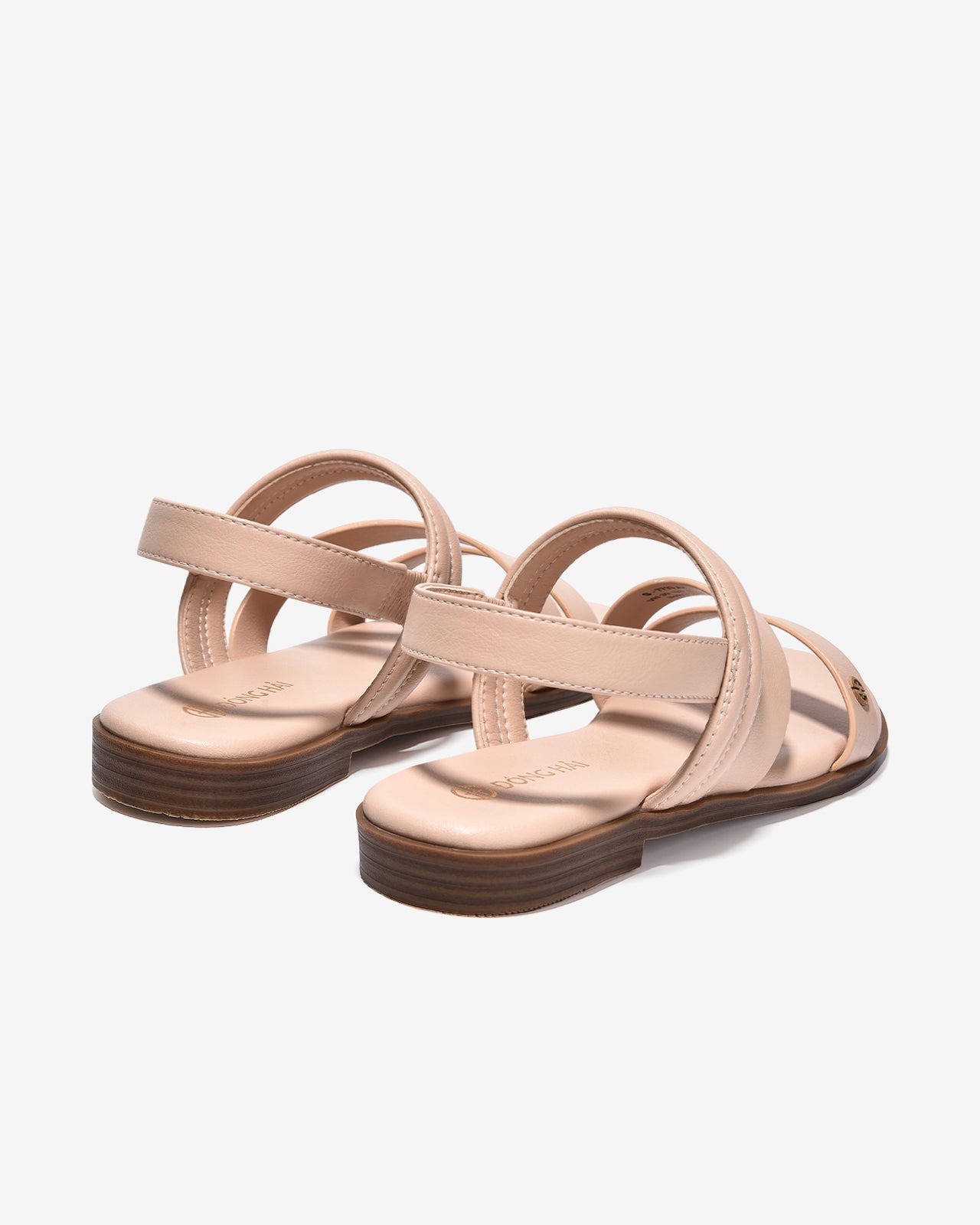 Giày Sandal Nữ Đông Hải Quai Bảng Vừa Đính Logo-S7733-Kem Color1