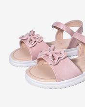 Giày Sandals Trẻ Em Quai Ngang Đính Nơ-SCS02-Hồng Color1