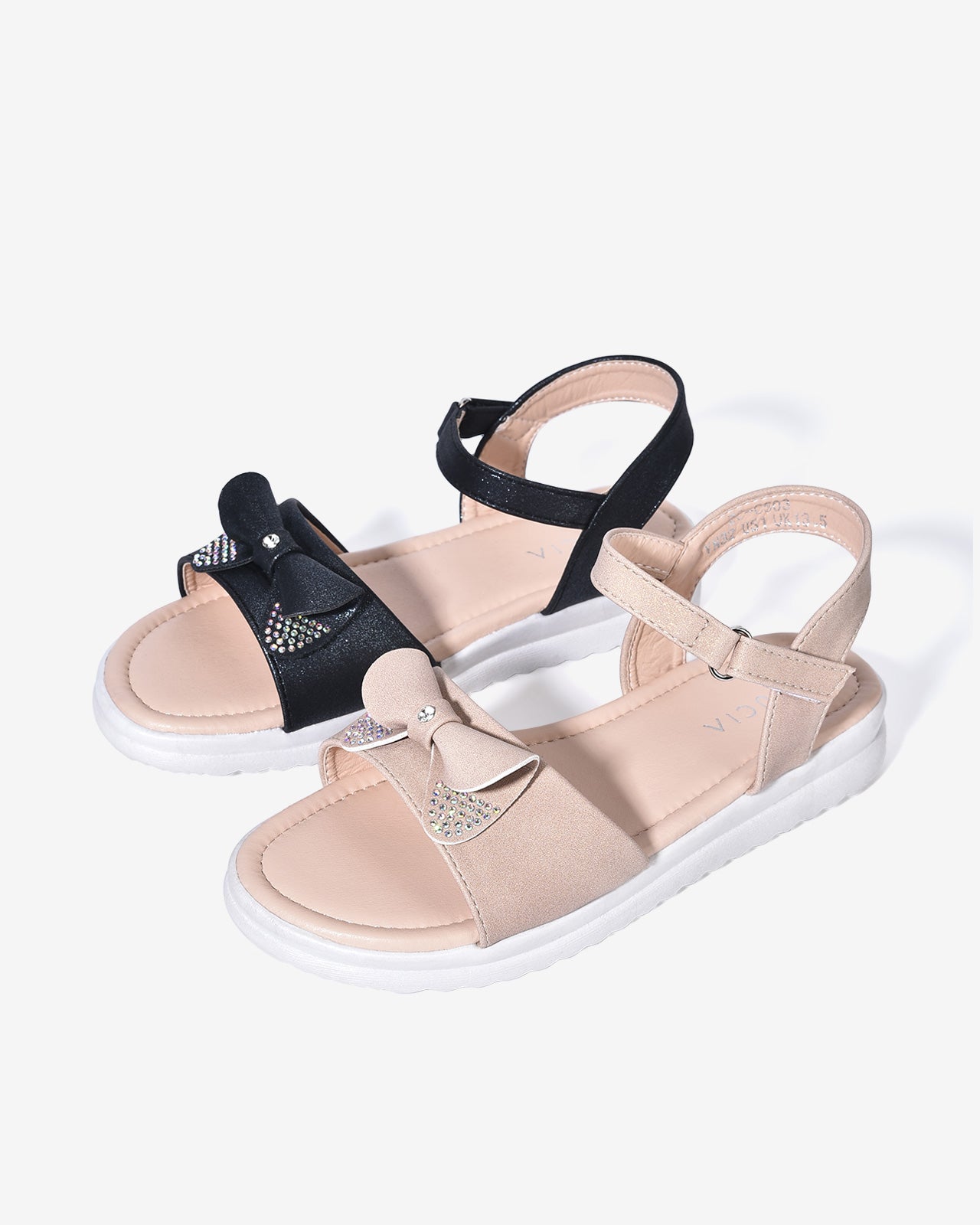 Giày Sandal Trẻ Em Zucia Nơ Đính Hạt-SCS03-Đen Color1