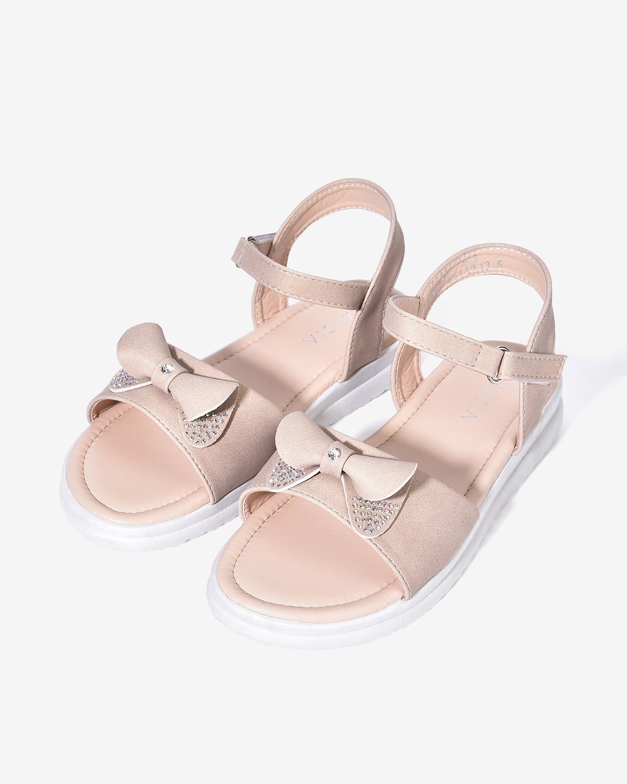 Giày Sandal Trẻ Em Zucia Nơ Đính Hạt-SCS03-Kem Color1