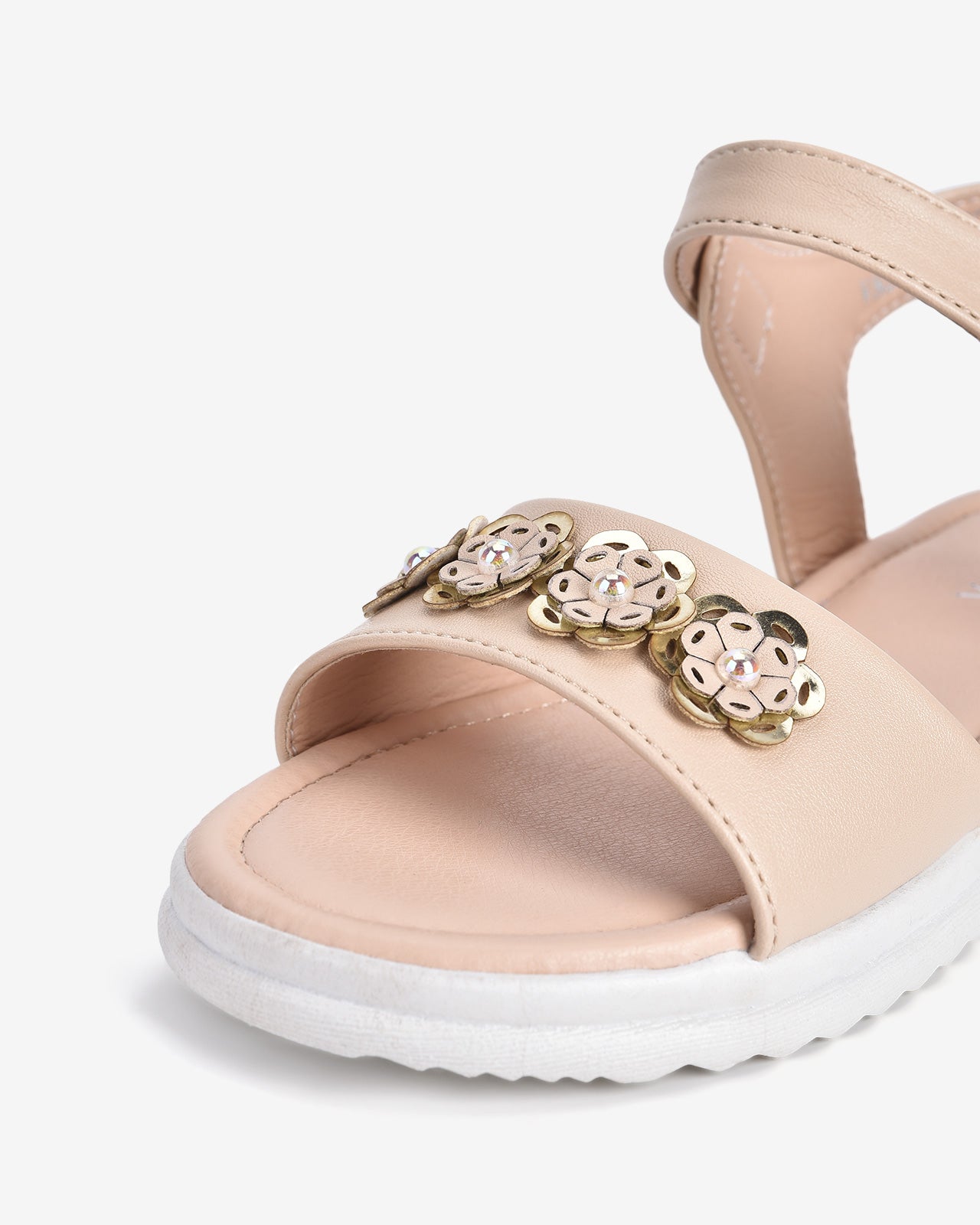 Giày Sandals Zucia Trẻ Em Đính Hoa Ngọc-SCS04-Kem Color1