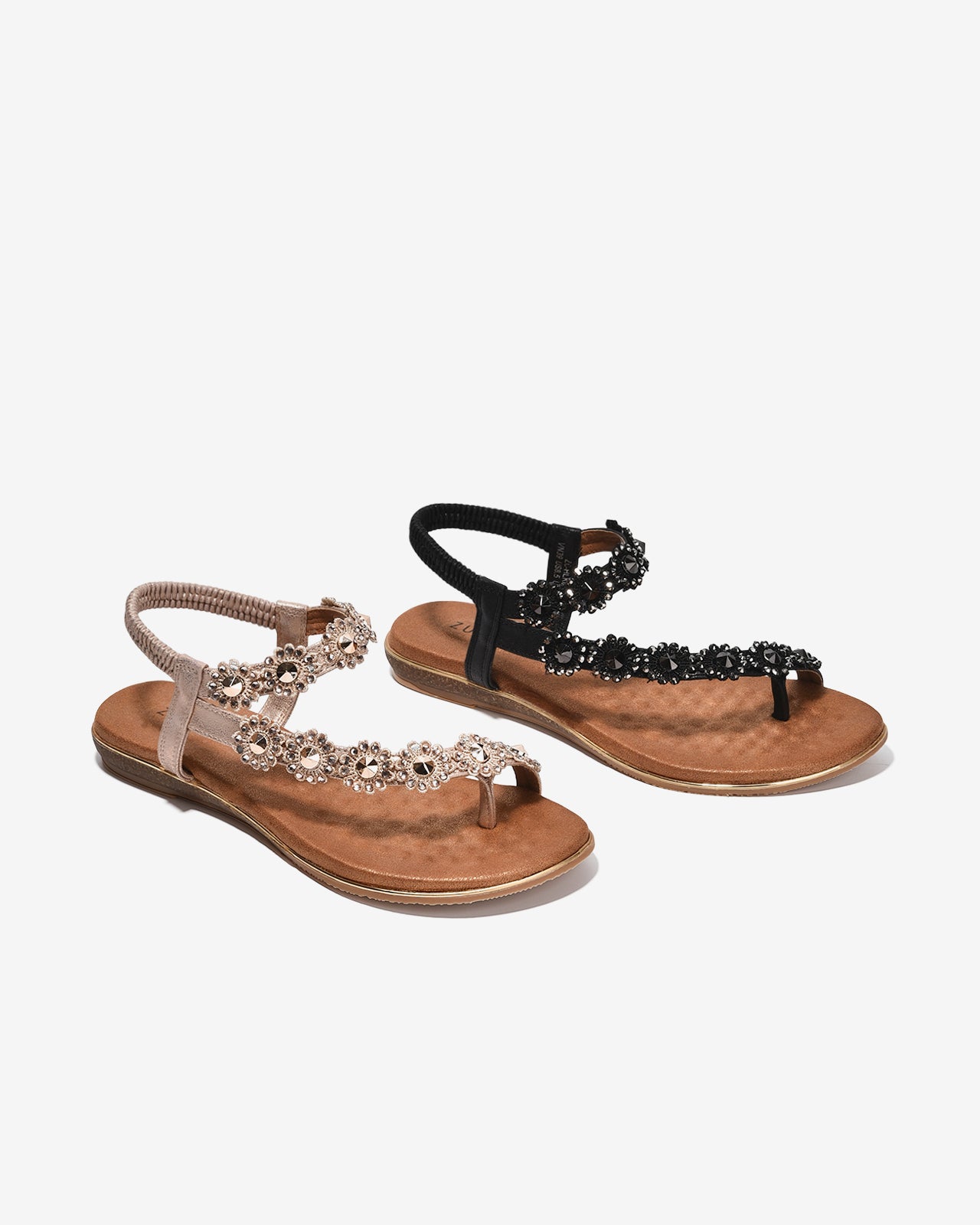 Sandal Kẹp Nữ Zucia Quai Chéo Đính Đá-SHLK6-Hồng Color1