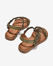 Sandal Kẹp Nữ Zucia Quai Dán Đính Hoa Nổi-SHLK7-Rêu Color1