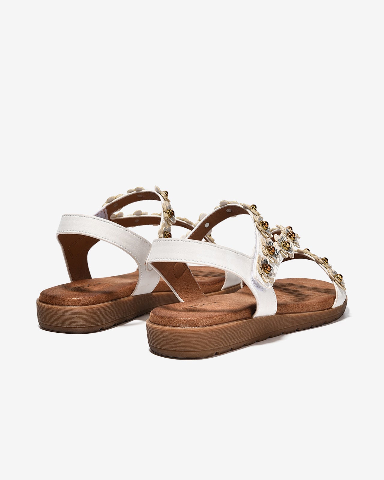 Sandal Kẹp Nữ Zucia Quai Dán Đính Hoa Nổi-SHLK7-Trắng Color1