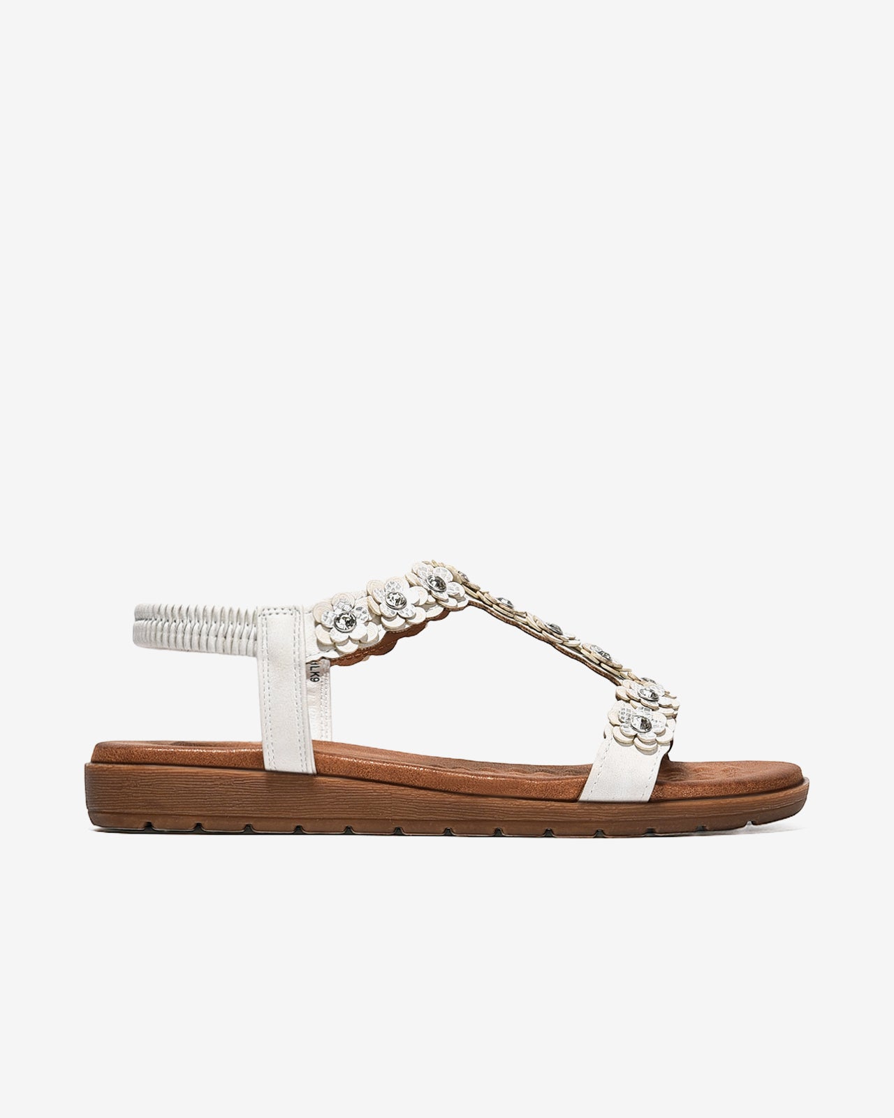Sandal Kẹp Nữ Zucia Quai T-Strap Đính Hoa-SHLK9-Kem Color1First