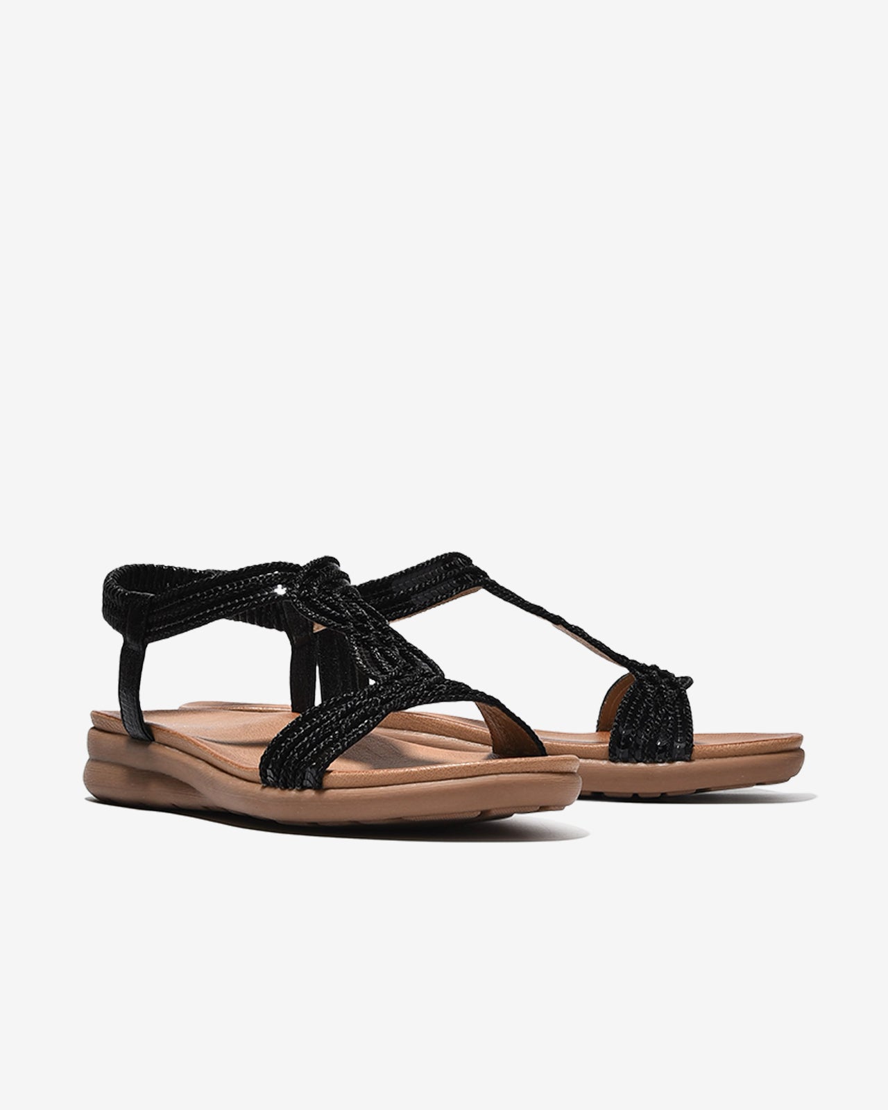 Sandal Nữ Zucia Quai T-Strap Ánh Kim-SHLO3Đen Color1